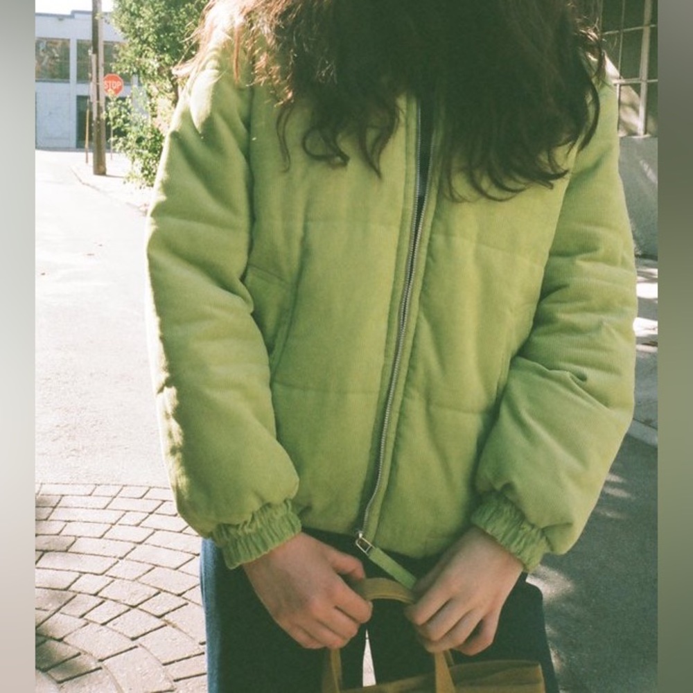 Tach Clothing Ainara Cord Puffer Jacket- Pistachio